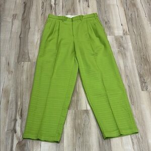 Vibrant lime Green Pleated Trousers